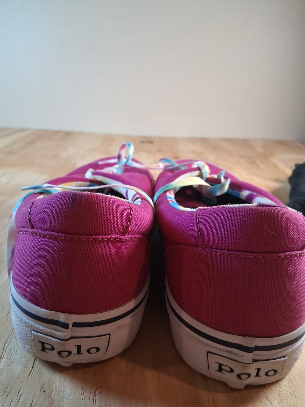 Polo by Ralph Lauren Magenta Canvas Low-Top Sneakers with Tie-Dye Laces - Picture 6 of 8